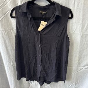 Banana Republic navy collared button up top, size M, new with tags, never worn